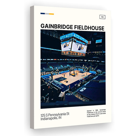 Gainbridge Fieldhouse Print, Indiana Pacers Stadium Canvas Art, Fan Gifts, Sport Art, Canvas Print Wall Art