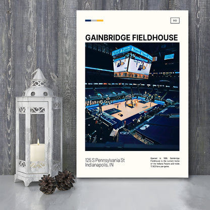 Gainbridge Fieldhouse Print, Indiana Pacers Stadium Canvas Art, Fan Gifts, Sport Art, Canvas Print Wall Art