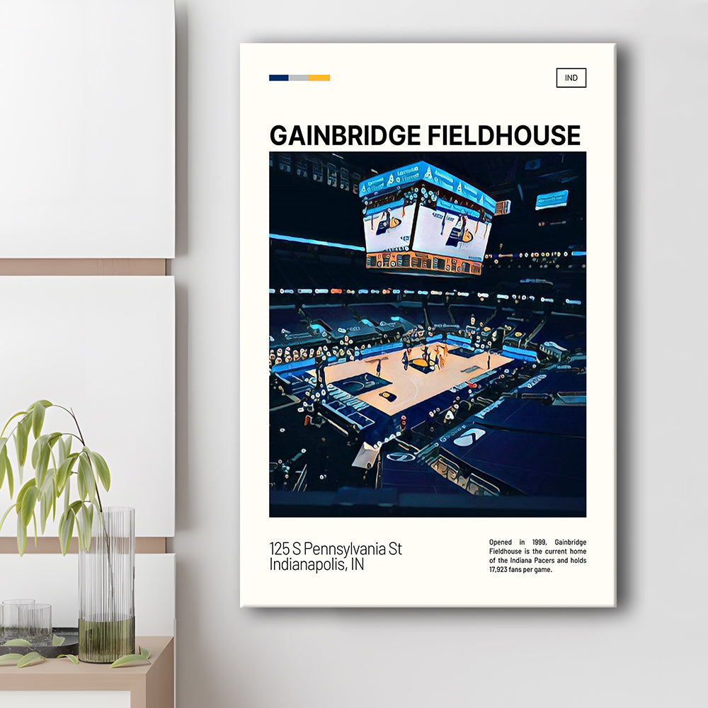 Gainbridge Fieldhouse Print, Indiana Pacers Stadium Canvas Art, Fan Gifts, Sport Art, Canvas Print Wall Art