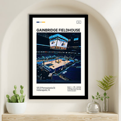 Gainbridge Fieldhouse Print, Indiana Pacers Stadium Art, Gifts for him, Sport Art, Framed Art Print Wall Decor
