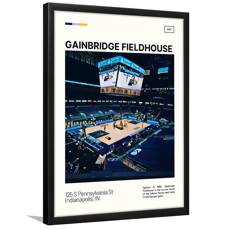 Gainbridge Fieldhouse Print, Indiana Pacers Stadium Art, Gifts for him, Sport Art, Framed Art Print Wall Decor