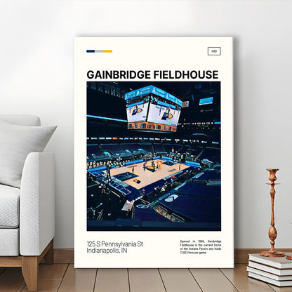 Gainbridge Fieldhouse Print, Indiana Pacers Stadium Canvas Art, Fan Gifts, Sport Art, Canvas Print Wall Art