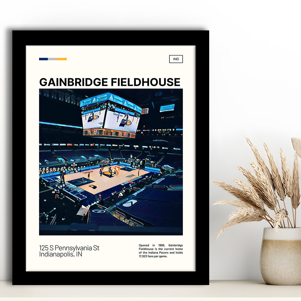 Gainbridge Fieldhouse Print, Indiana Pacers Stadium Art, Gifts for him, Sport Art, Framed Art Print Wall Decor