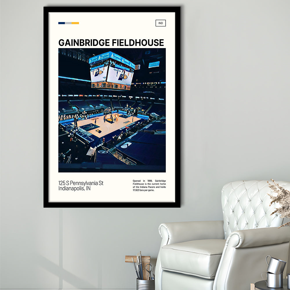 Gainbridge Fieldhouse Print, Indiana Pacers Stadium Art, Gifts for him, Sport Art, Framed Art Print Wall Decor