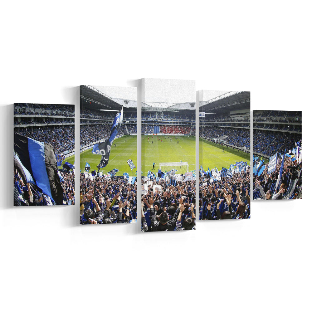 Gamba Osaka New Stadium, Stadium Canvas, Sport Art, Gift for him, 5 Panel, Large Canvas, Canvas Print Wall Art