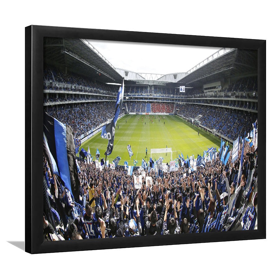 Gamba Osaka New Stadium, Stadium Canvas, Sport Art, Gift for him, Framed Art Print Wall Decor, Picture Framed