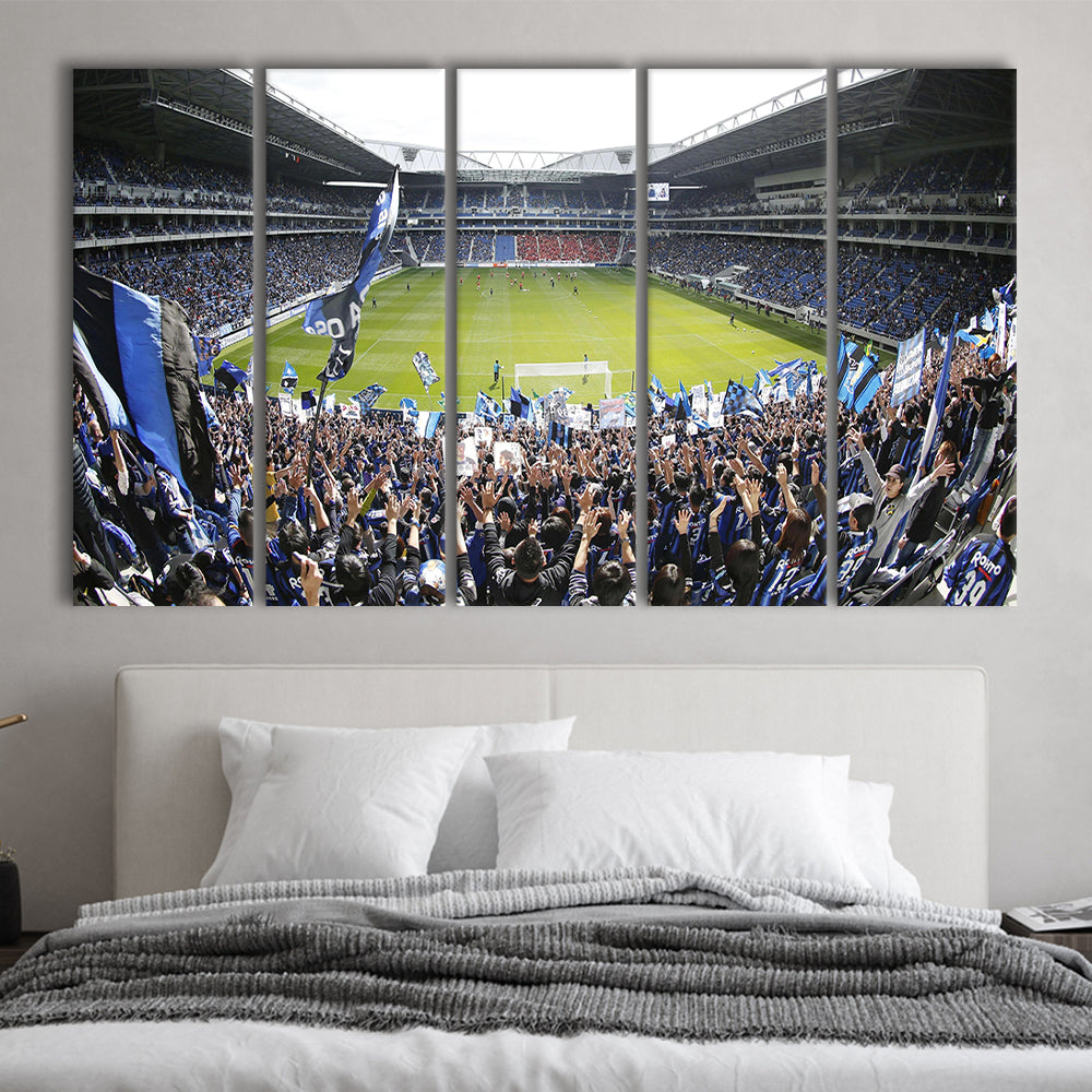 Gamba Osaka New Stadium, Stadium Canvas, Sport Art, 5 Panel B, Extra Large Canvas, Canvas Print Wall Art