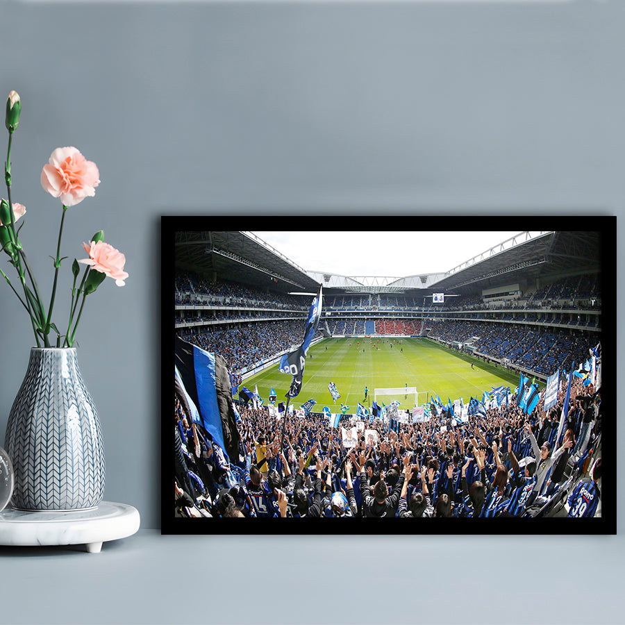Gamba Osaka New Stadium, Stadium Canvas, Sport Art, Gift for him, Framed Art Print Wall Decor, Picture Framed