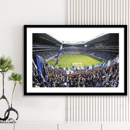 Gamba Osaka New Stadium, Stadium Canvas, Sport Art, Gift for him, White Border Framed Art Print Wall Decor