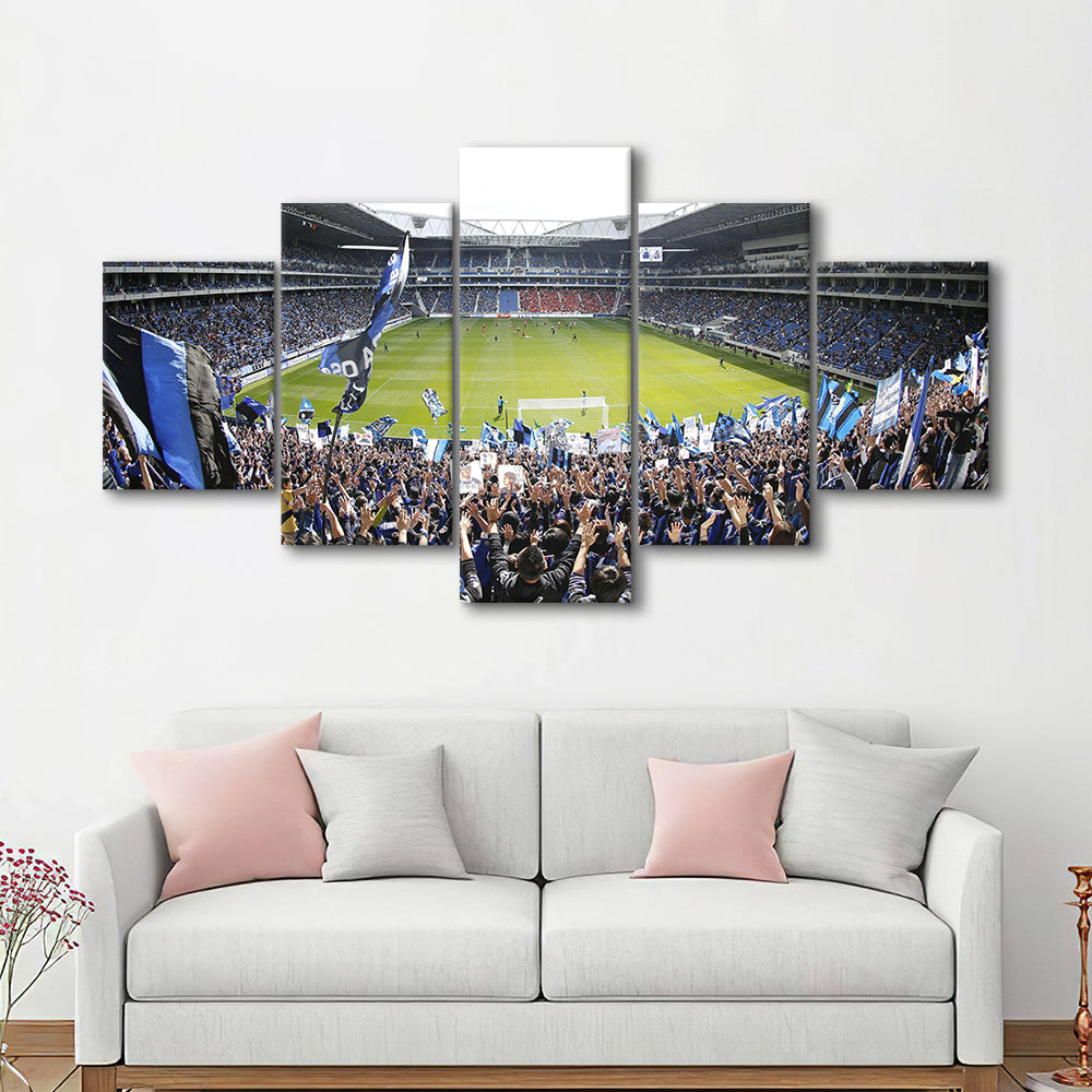 Gamba Osaka New Stadium, Stadium Canvas, Sport Art, Gift for him, 5 Panel, Large Canvas, Canvas Print Wall Art