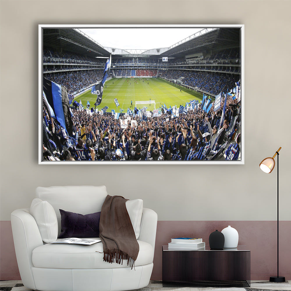 Gamba Osaka New Stadium, Stadium Canvas, Sport Art, Framed Canvas Print Wall Art, Floating Frame