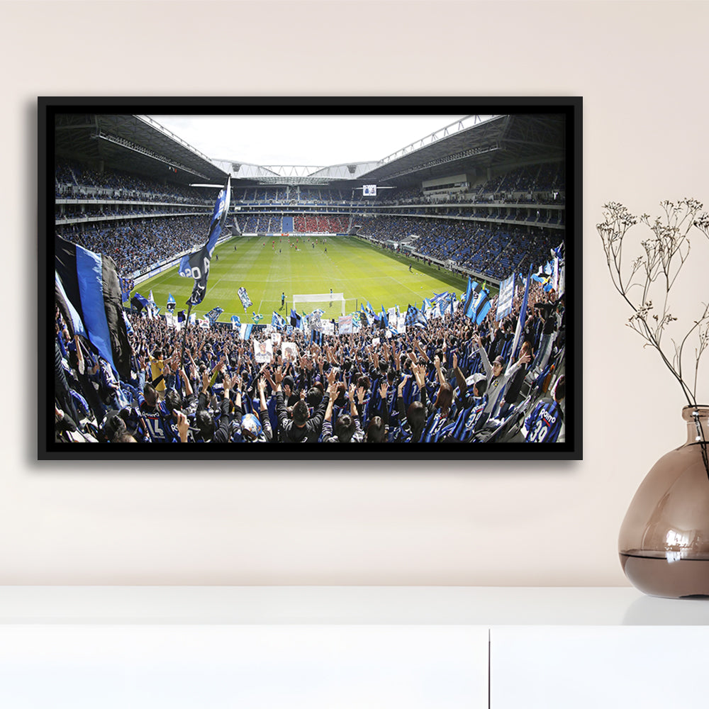Gamba Osaka New Stadium, Stadium Canvas, Sport Art, Framed Canvas Print Wall Art, Floating Frame