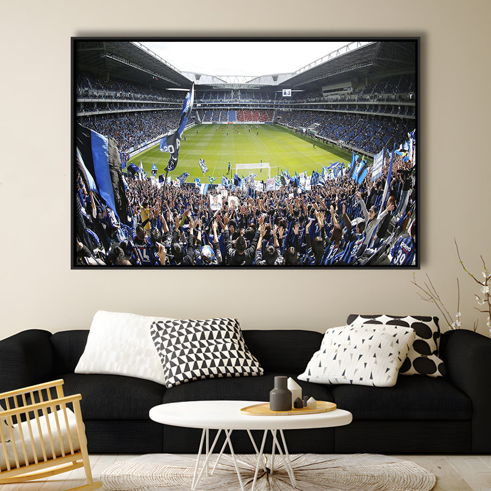 Gamba Osaka New Stadium, Stadium Canvas, Sport Art, Framed Canvas Print Wall Art, Floating Frame
