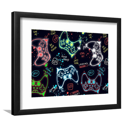 Game Over! Art Print, Game Room Decor Art, Framed Art Print Wall Decor, White Border, Framed Picture