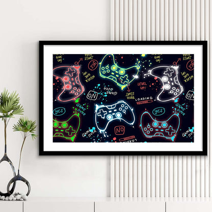 Game Over! Art Print, Game Room Decor Art, Framed Art Print Wall Decor, White Border, Framed Picture