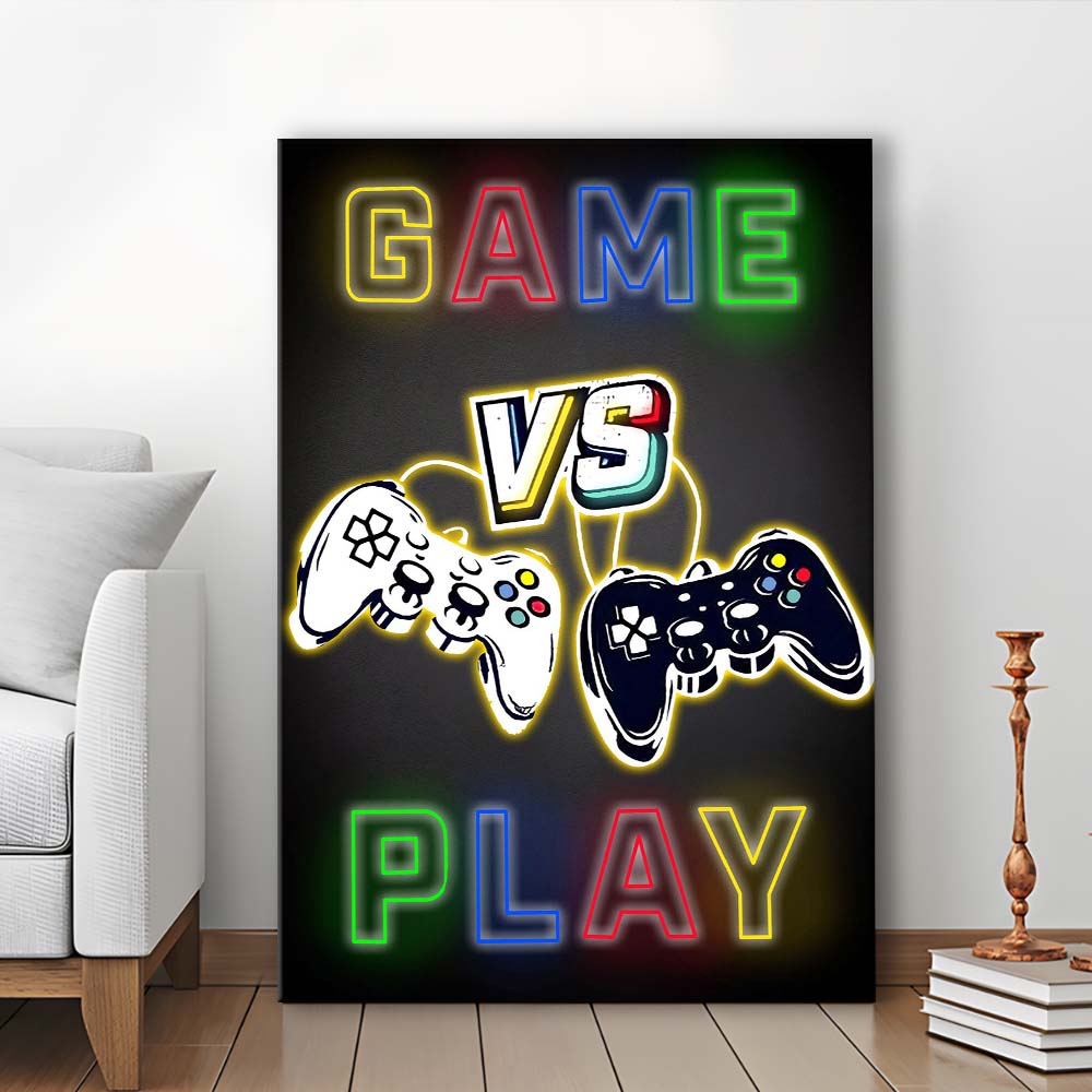 Game Play, Game Room Art Wall Decor, Canvas Print, Luxury Wall Art Decor, Modern Art