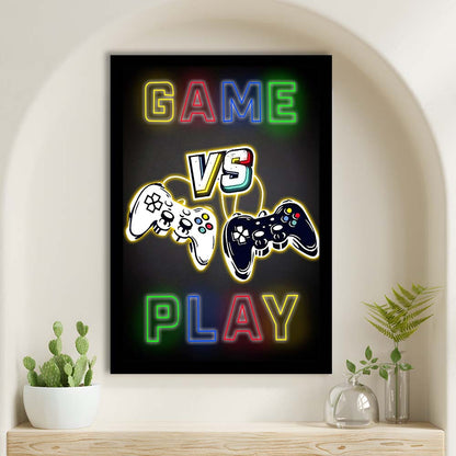 Game Play, Game Room Art Wall Decor, Framed Art Print, Picture Framed Wall Art Decor
