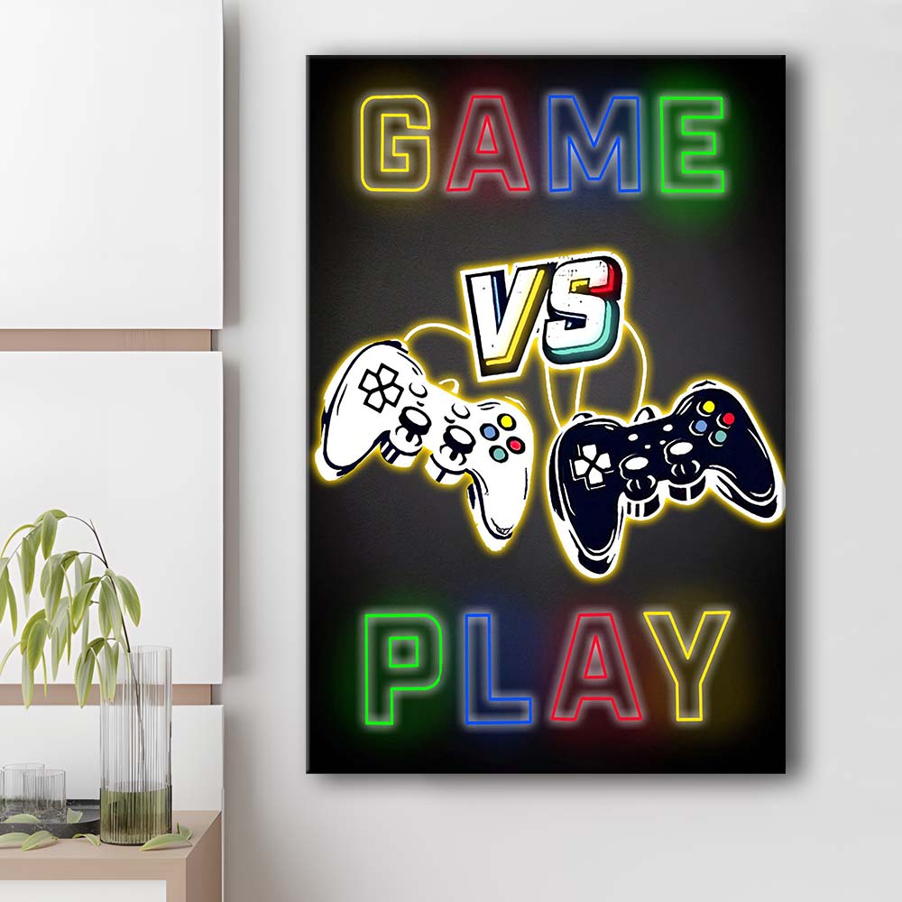 Game Play, Game Room Art Wall Decor, Canvas Print, Luxury Wall Art Decor, Modern Art