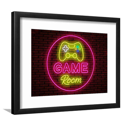Game Room Art Print, Framed Art Print Wall Decor, White Border, Framed Picture