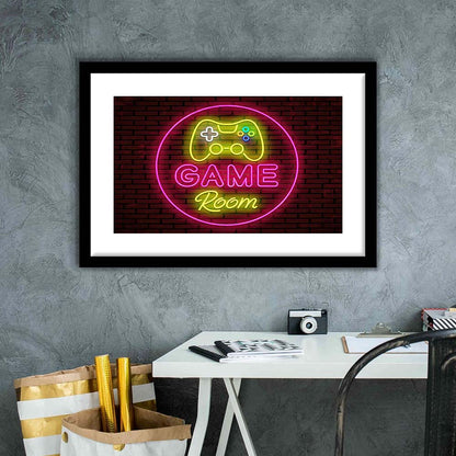 Game Room Art Print, Framed Art Print Wall Decor, White Border, Framed Picture