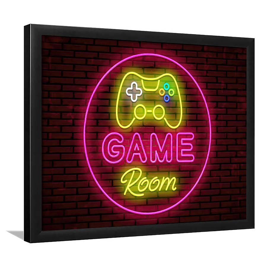 Game Room Art Print, Framed Art Print Wall Decor, Neon Art Print, Picture Framed