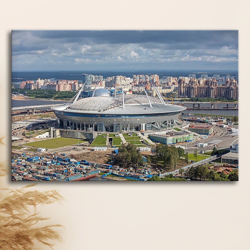 Gazprom Arena, Stadium Canvas, Sport Art, Fan Gifts, Man Cave Decor, Art Print, Canvas Print Wall Art