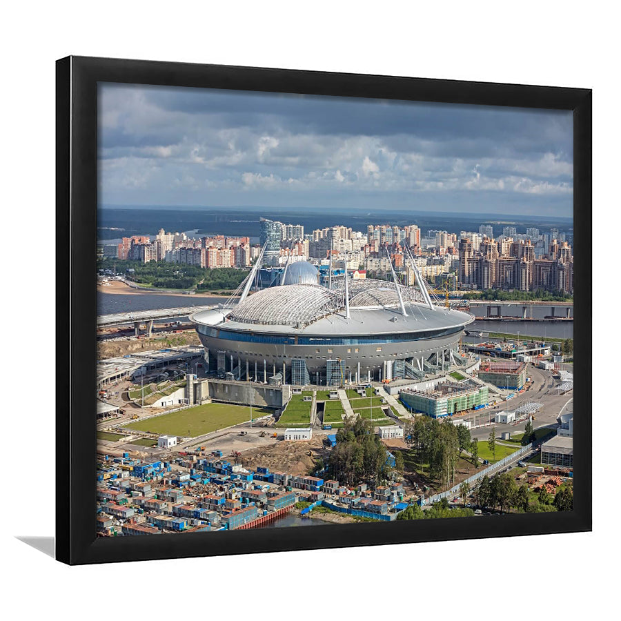 Gazprom Arena, Stadium Canvas, Sport Art, Fan Gifts, Framed Art Print Wall Decor, Picture Framed