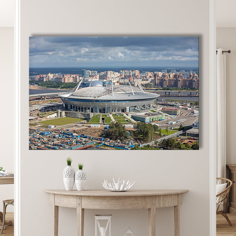Gazprom Arena, Stadium Canvas, Sport Art, Fan Gifts, Man Cave Decor, Art Print, Canvas Print Wall Art