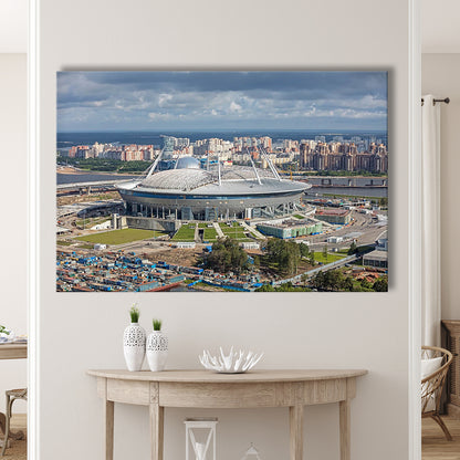 Gazprom Arena, Stadium Canvas, Sport Art, Fan Gifts, Man Cave Decor, Art Print, Canvas Print Wall Art