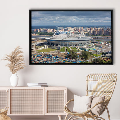 Gazprom Arena, Stadium Canvas, Sport Art, Fan Gifts, Framed Canvas Print Wall Art, Floating Frame