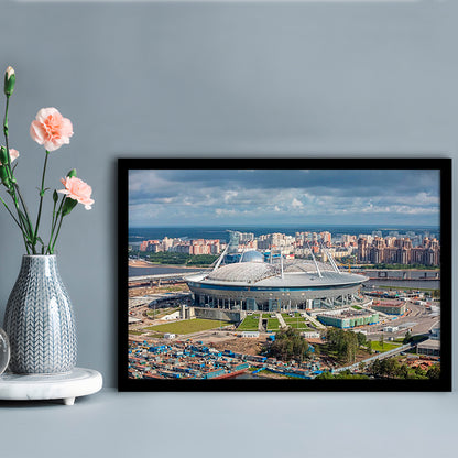 Gazprom Arena, Stadium Canvas, Sport Art, Fan Gifts, Framed Art Print Wall Decor, Picture Framed