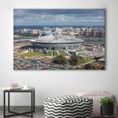 Gazprom Arena, Stadium Canvas, Sport Art, Fan Gifts, Man Cave Decor, Art Print, Canvas Print Wall Art