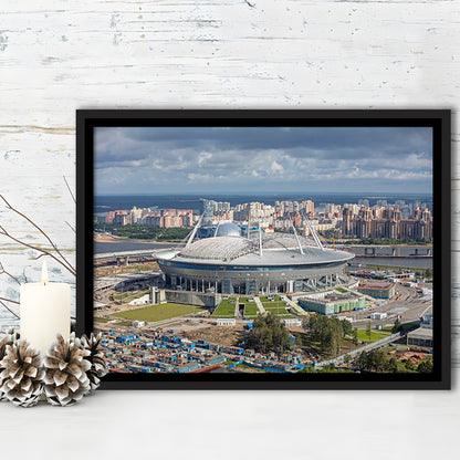 Gazprom Arena, Stadium Canvas, Sport Art, Fan Gifts, Framed Canvas Print Wall Art, Floating Frame