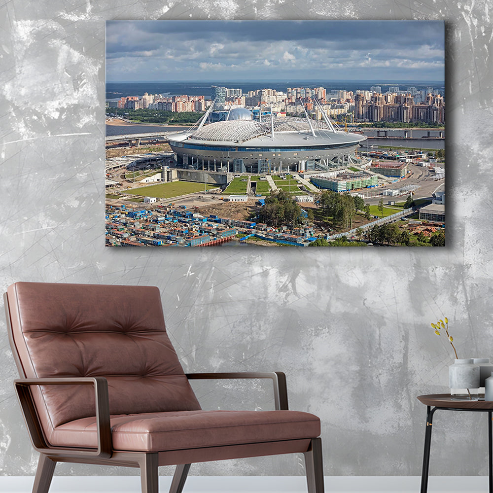 Gazprom Arena, Stadium Canvas, Sport Art, Fan Gifts, Man Cave Decor, Art Print, Canvas Print Wall Art