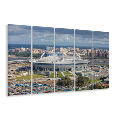 Gazprom Arena, Stadium Canvas, Sport Art, Fan Gifts, 5 Panel B, Extra Large Canvas, Canvas Print Wall Art