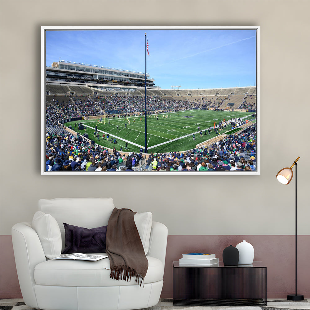 Generic Notre Dame Stadium, Stadium Canvas, Sport Art, Framed Canvas Print Wall Art, Floating Frame