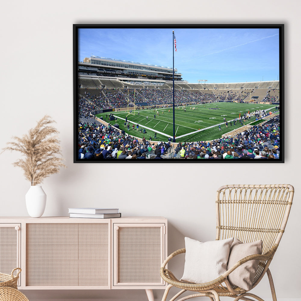 Generic Notre Dame Stadium, Stadium Canvas, Sport Art, Framed Canvas Print Wall Art, Floating Frame