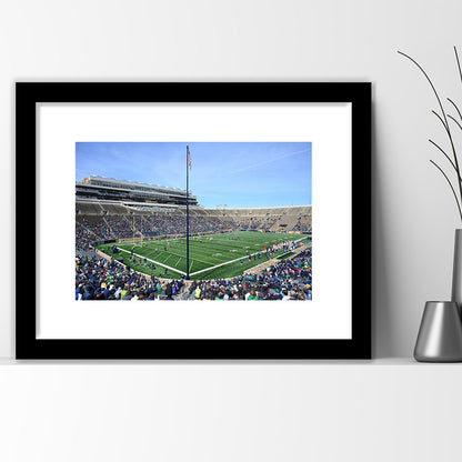 Generic Notre Dame Stadium, Stadium Canvas, Sport Art, Gift for him, White Border Framed Art Print Wall Decor