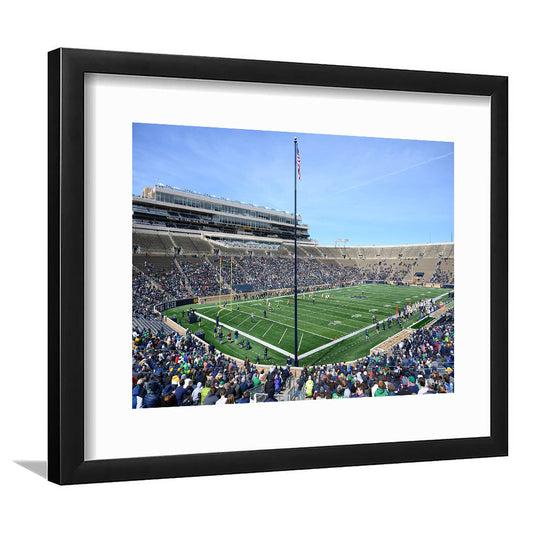 Generic Notre Dame Stadium, Stadium Canvas, Sport Art, Gift for him, White Border Framed Art Print Wall Decor