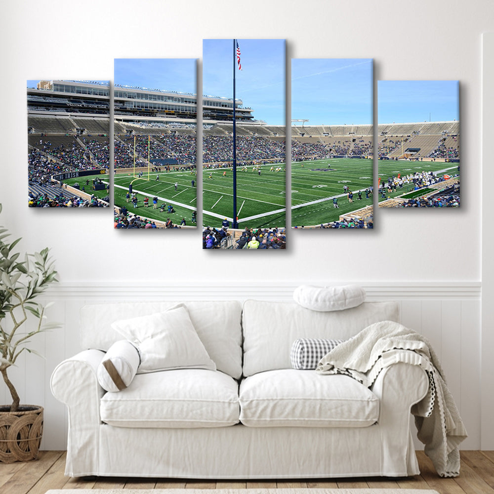 Generic Notre Dame Stadium, Stadium Canvas, Sport Art, Gift for him, 5 Panel, Large Canvas, Canvas Print Wall Art