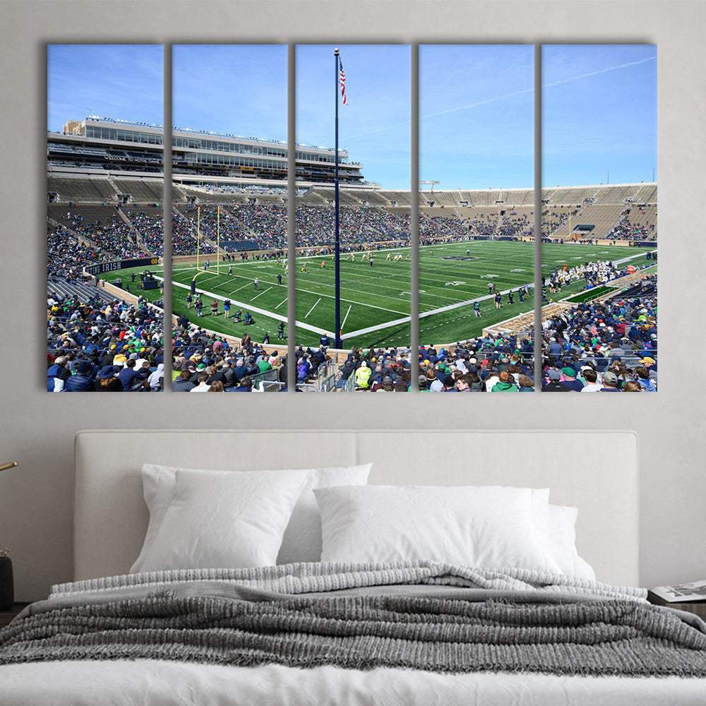Generic Notre Dame Stadium, Stadium Canvas, Sport Art, 5 Panel B, Extra Large Canvas, Canvas Print Wall Art