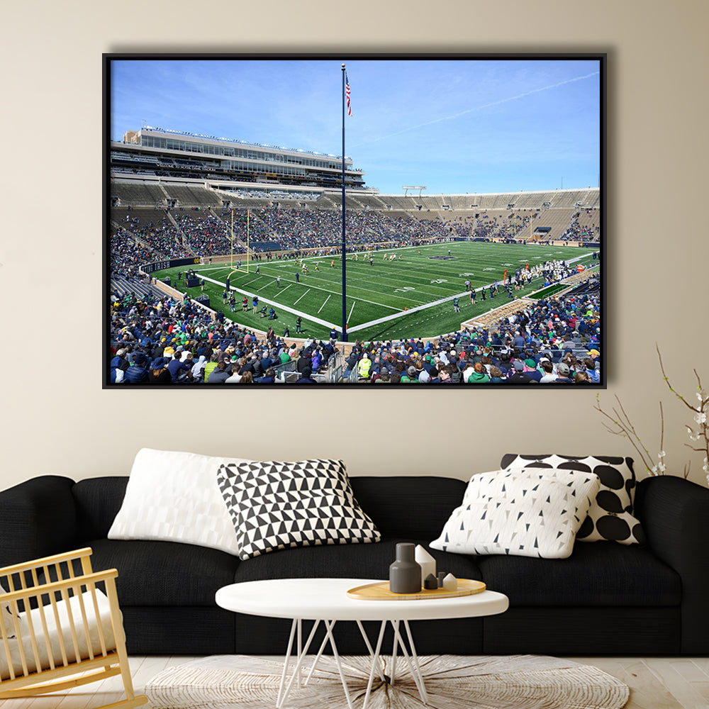 Generic Notre Dame Stadium, Stadium Canvas, Sport Art, Framed Canvas Print Wall Art, Floating Frame