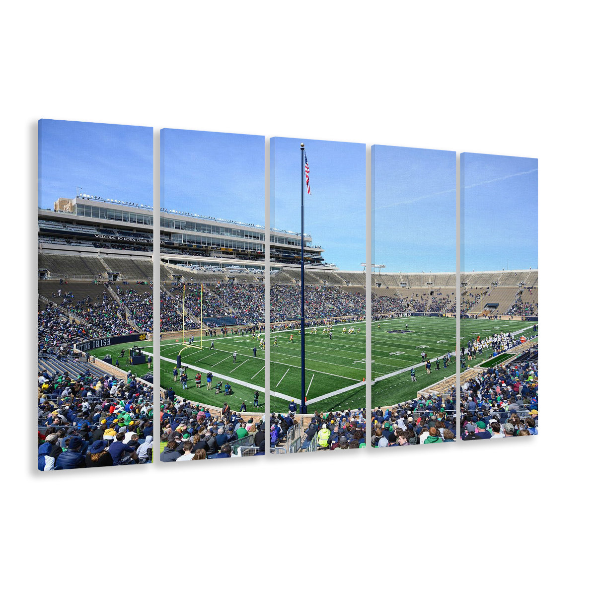 Generic Notre Dame Stadium, Stadium Canvas, Sport Art, 5 Panel B, Extra Large Canvas, Canvas Print Wall Art