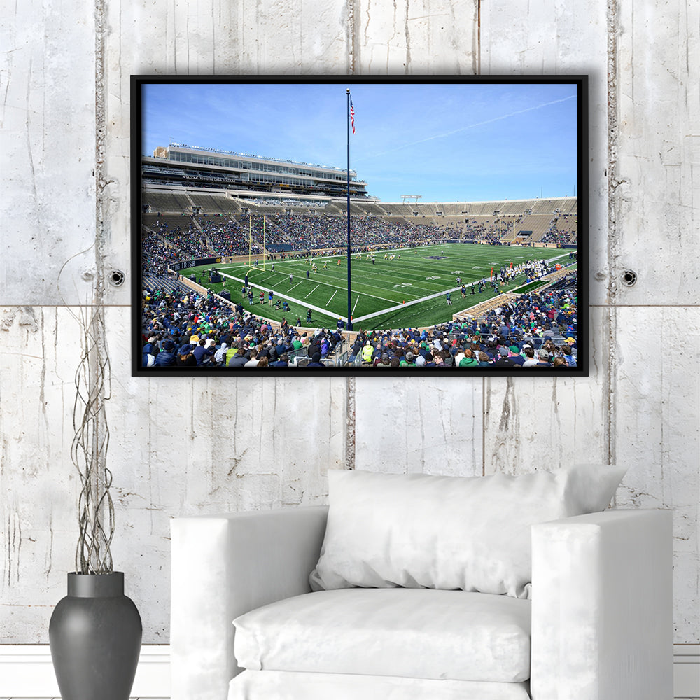 Generic Notre Dame Stadium, Stadium Canvas, Sport Art, Framed Canvas Print Wall Art, Floating Frame
