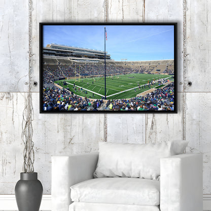 Generic Notre Dame Stadium, Stadium Canvas, Sport Art, Framed Canvas Print Wall Art, Floating Frame
