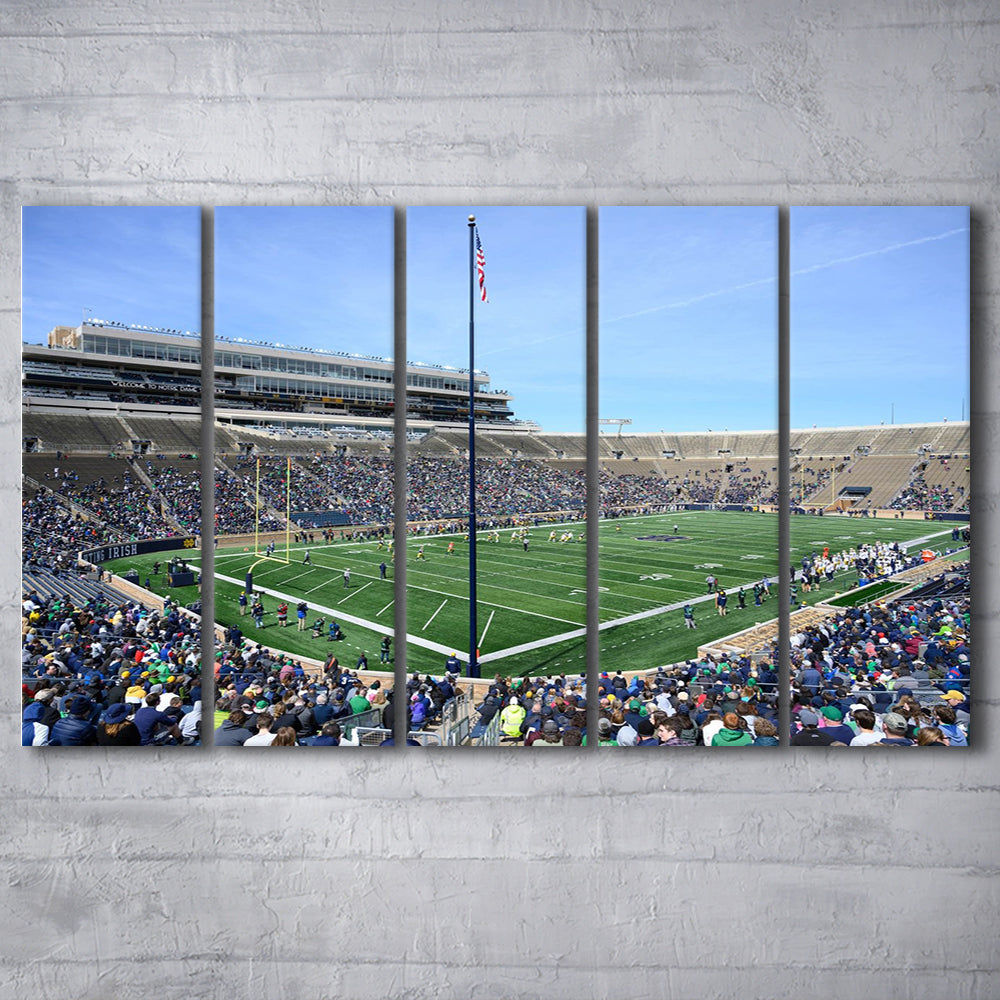 Generic Notre Dame Stadium, Stadium Canvas, Sport Art, 5 Panel B, Extra Large Canvas, Canvas Print Wall Art