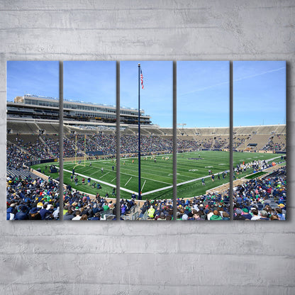 Generic Notre Dame Stadium, Stadium Canvas, Sport Art, 5 Panel B, Extra Large Canvas, Canvas Print Wall Art