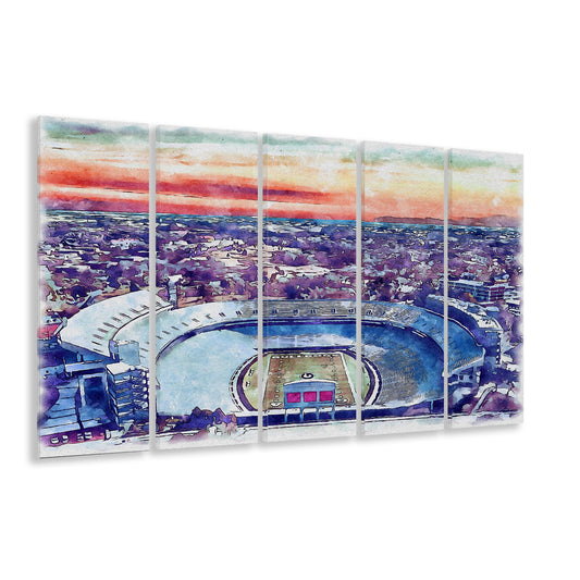 Georgia Bulldogs, Sanford Painting Stadium Watercolor, Sport Art, Extra Large Canvas Print Wall Art