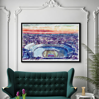 Georgia Bulldogs, Sanford Painting Stadium Watercolor, Sport Gift Art, Framed Art Print Wall Decor