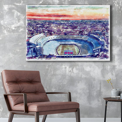 Georgia Bulldogs, Sanford Painting Stadium Watercolor, Sport Art, Gifts for him, Canvas Print Wall Art
